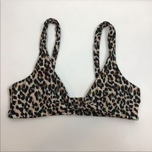 SKATIE Leopard Print Penny Knot Bikini Top